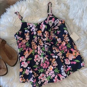 a.n.d  e a w y spaghetti flora top sz xs NWT